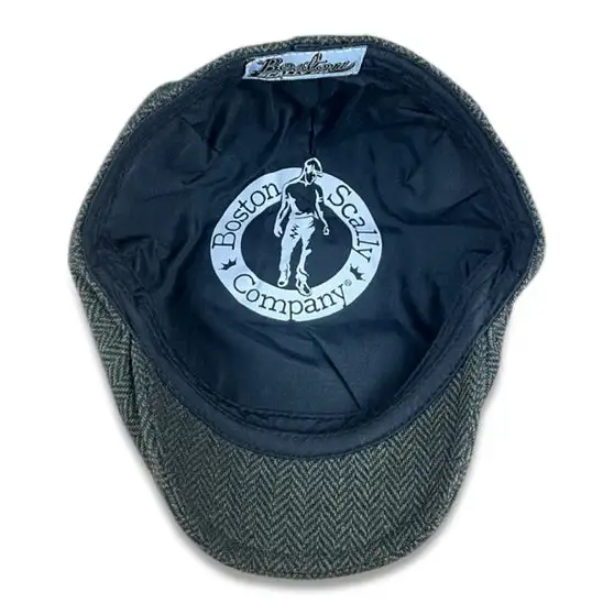 The Original 5-Panel Boston Scally Cap - Dark Olive Green Herringbone
