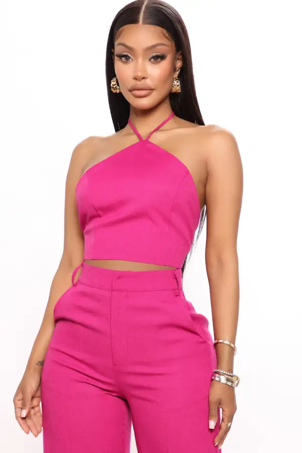 Sunset Views Linen Pant Set 33 - Magenta