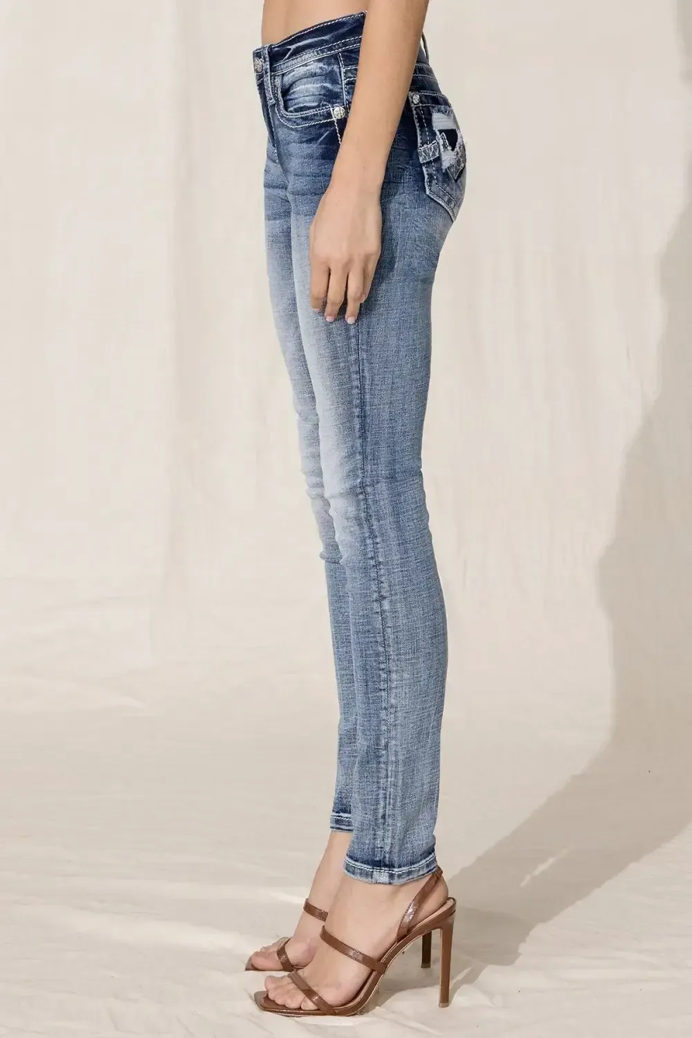 Modern Blowout Logo Skinny Jeans