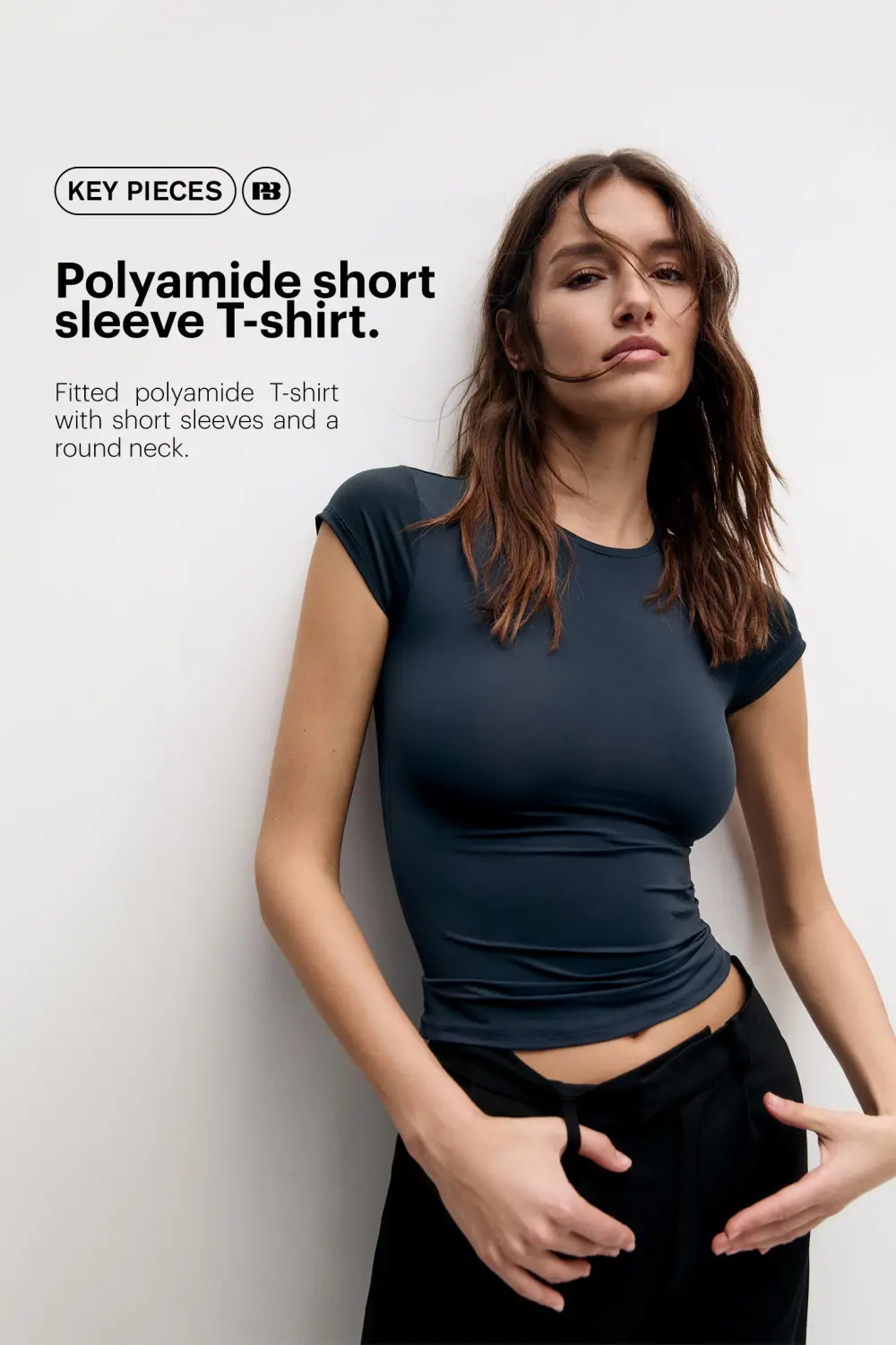 Camiseta poliamida manga corta