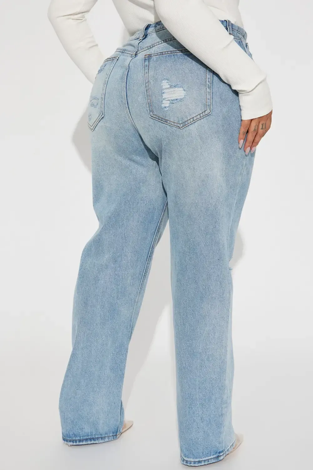 Daddy Issues Slouch Fit Jeans - Medium Blue Wash
