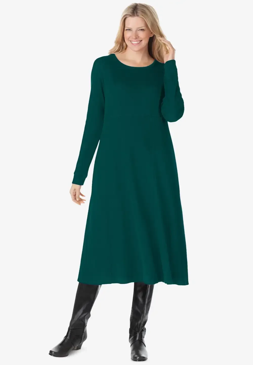 Thermal Knit A-Line Dress