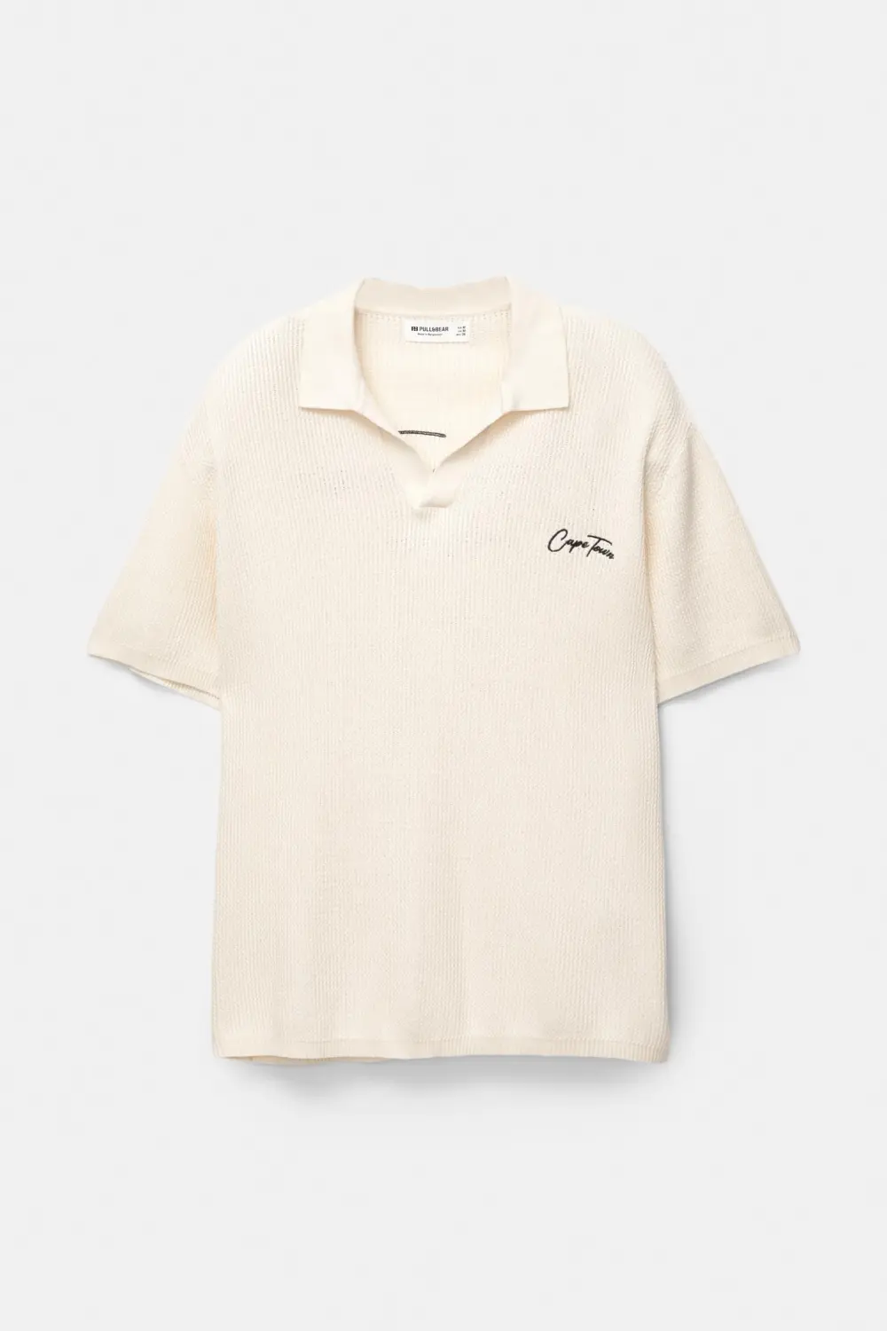 Textured striped polo shirt