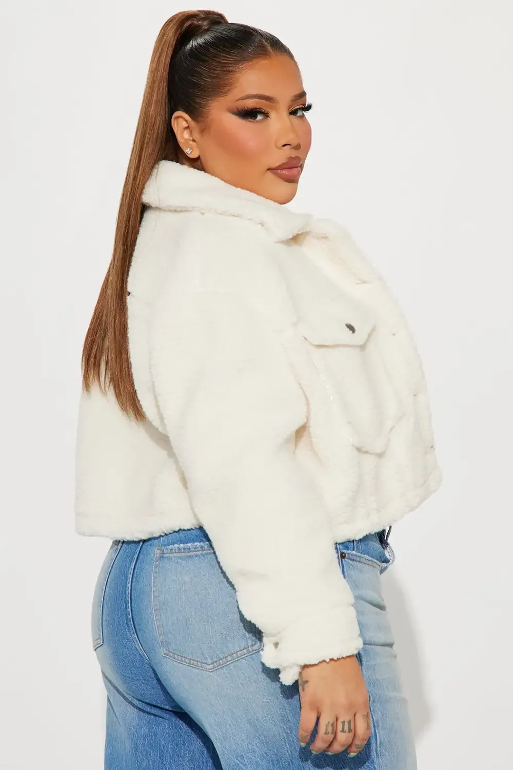 Pick Me Up Sherpa Jacket - Ivory