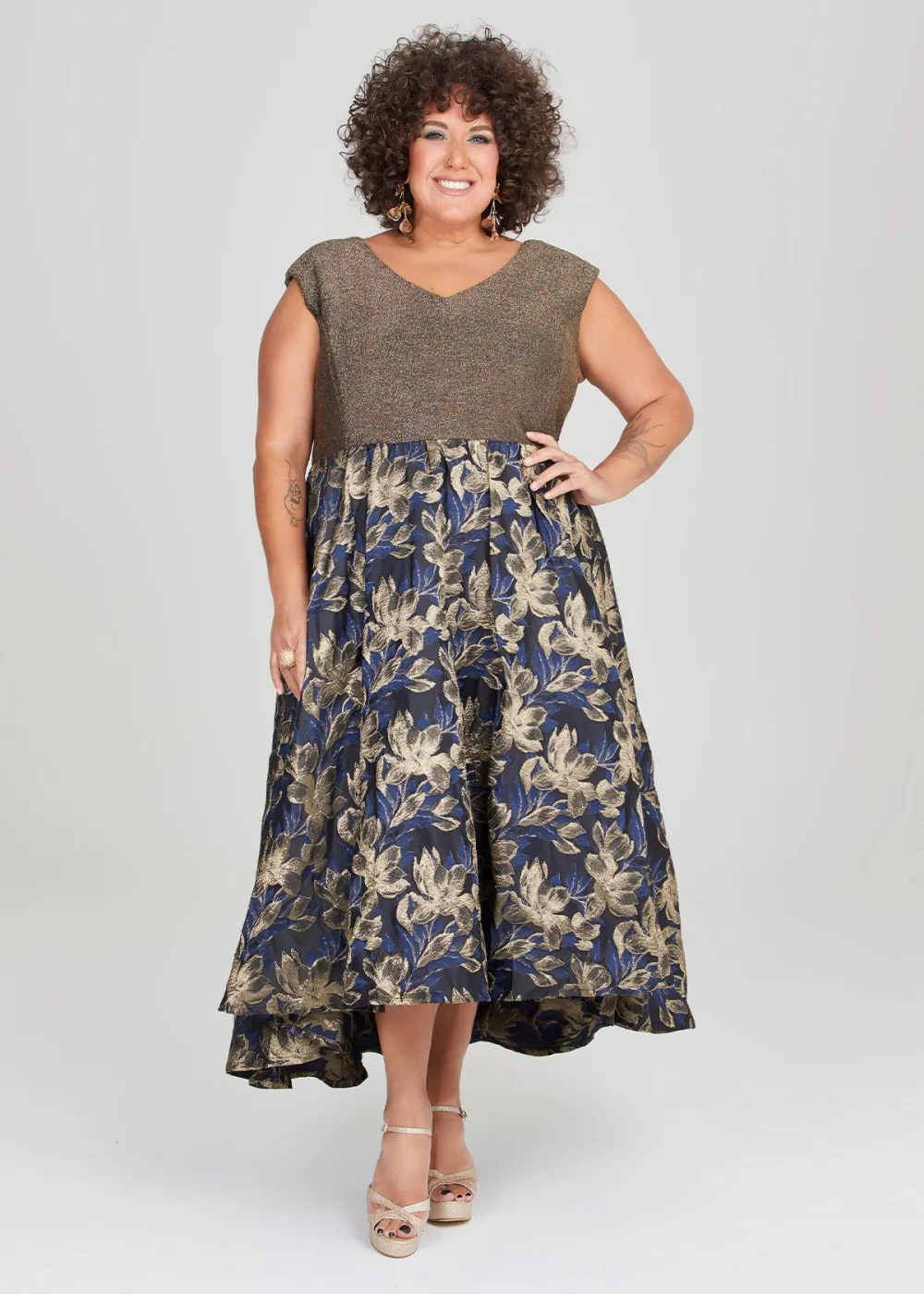 Carol Floral Jacquard Gown