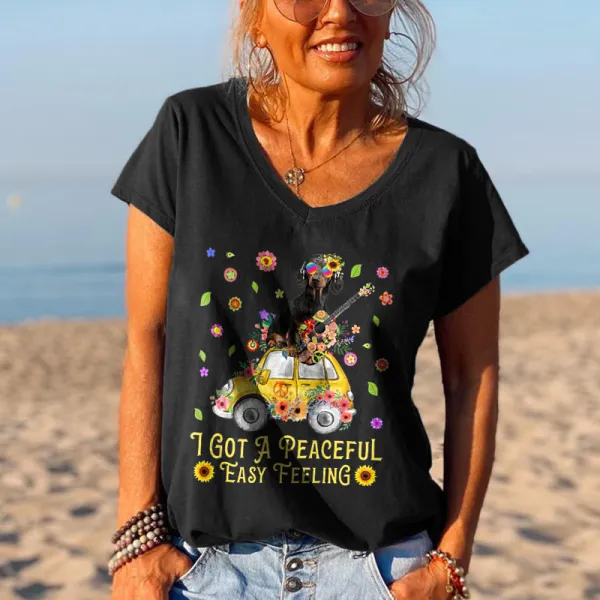 I Got A Peaceful Easy Feeling Women Old Hippie T-shirt