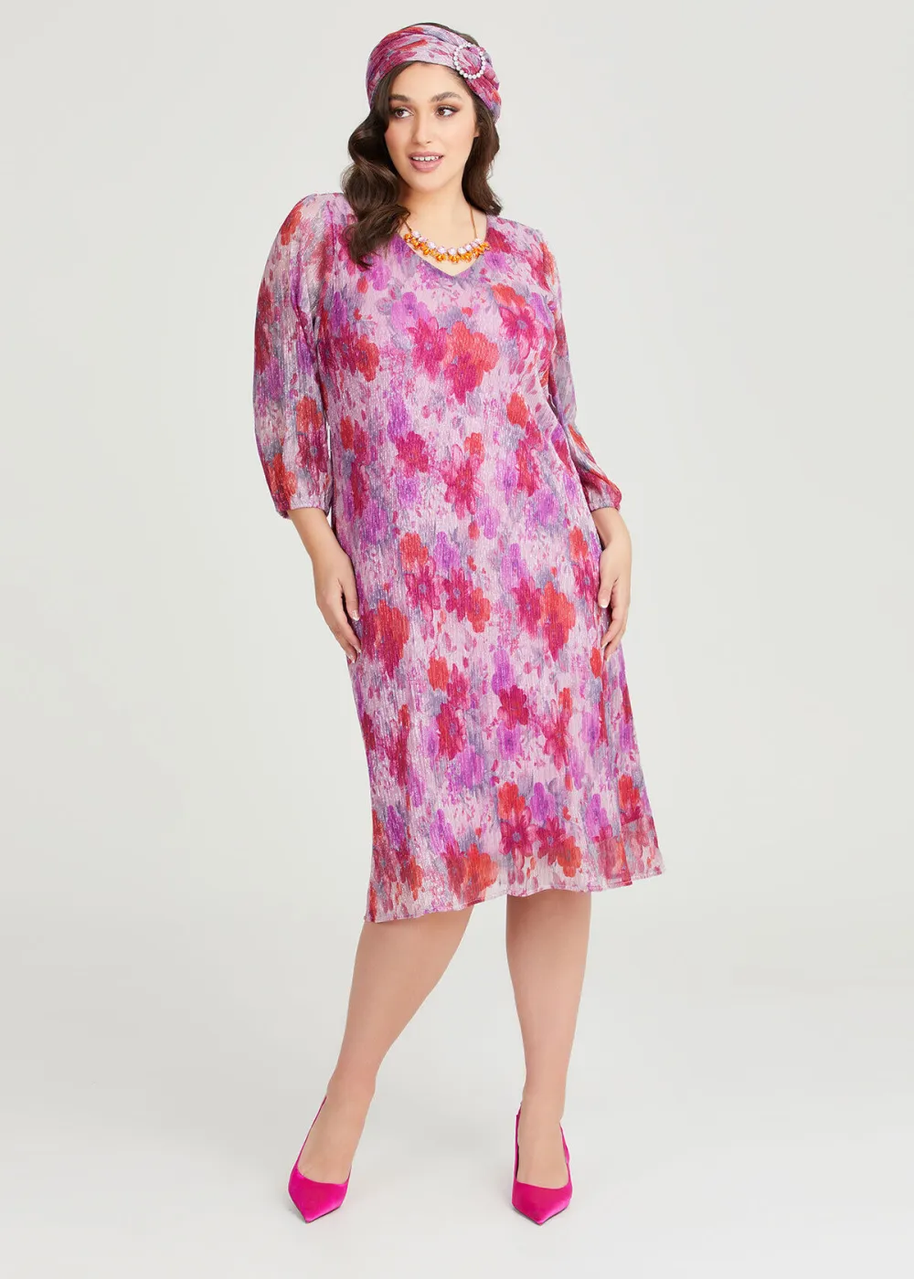 Blossom Shimmer Midi Dress