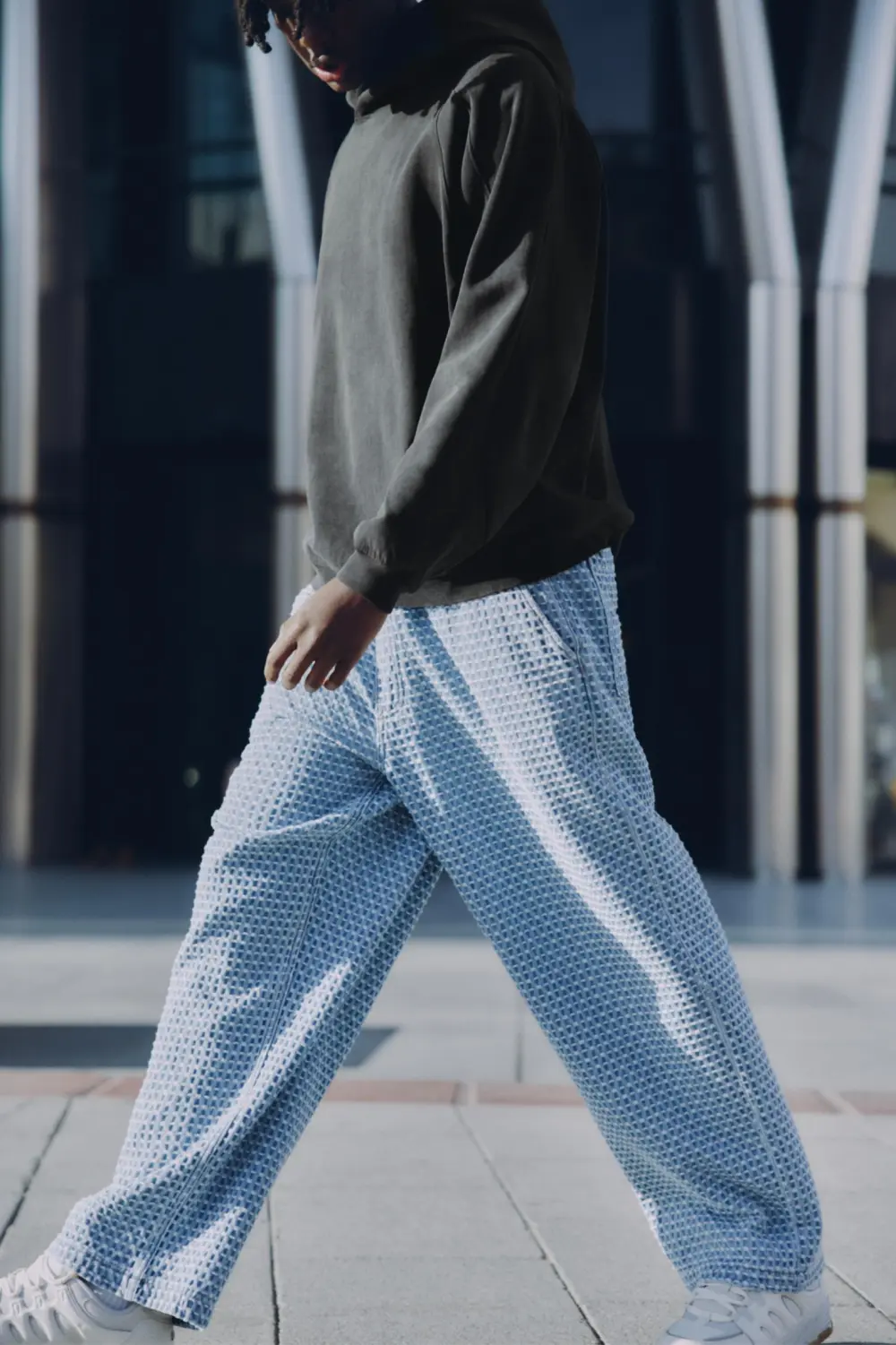 Baggy jacquard jogger jeans