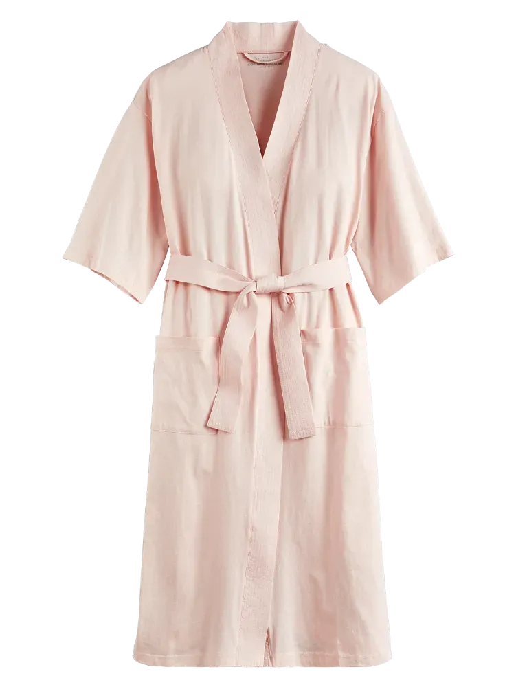 Women's Comfort Knit Solid Color Cotton Wrap Robe