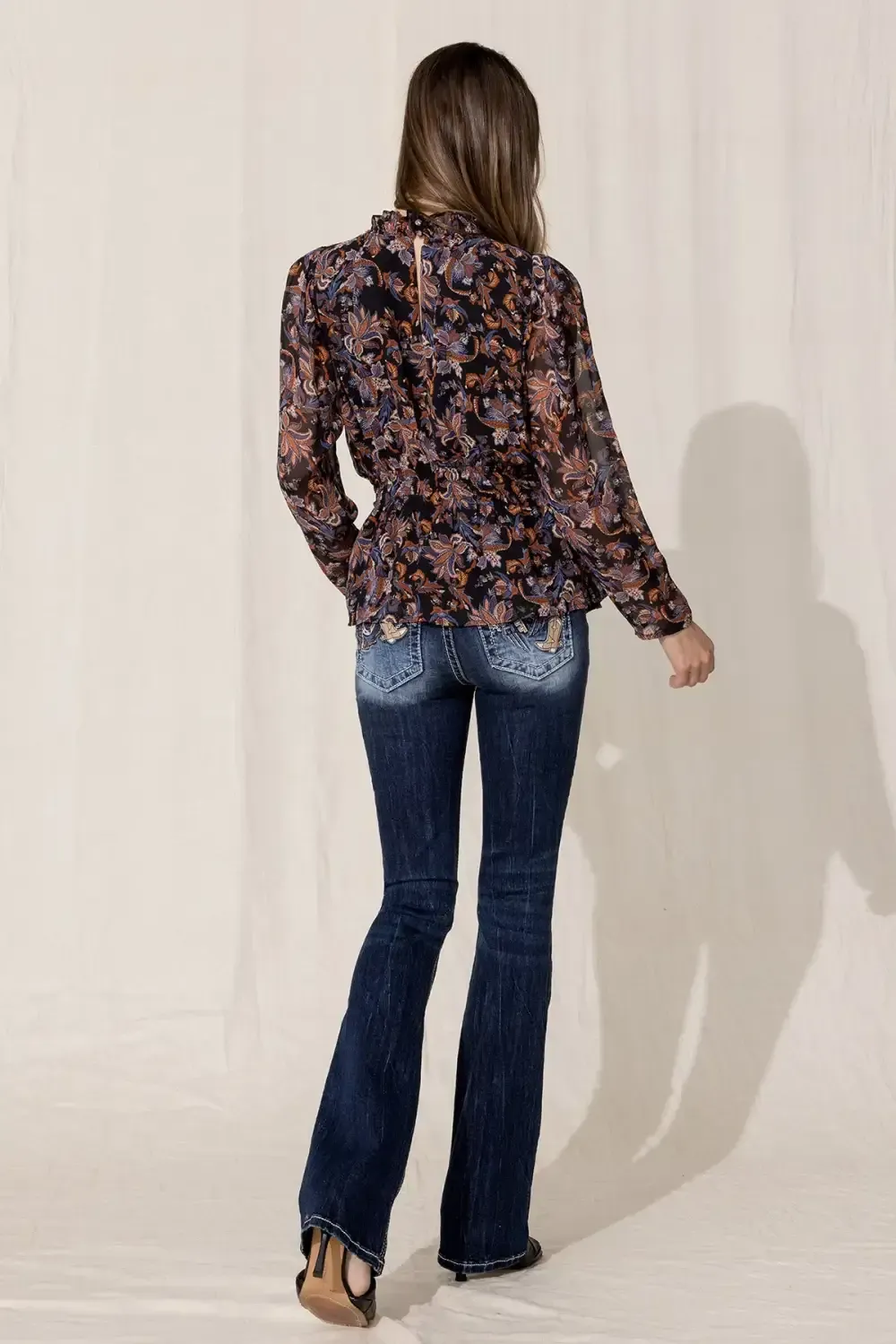 Paisley Chiffon Smock Blouse