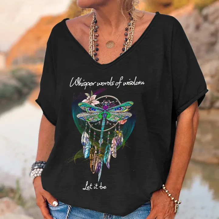 Whisper Words Of Wisdom l Printed Hippie T-shirt