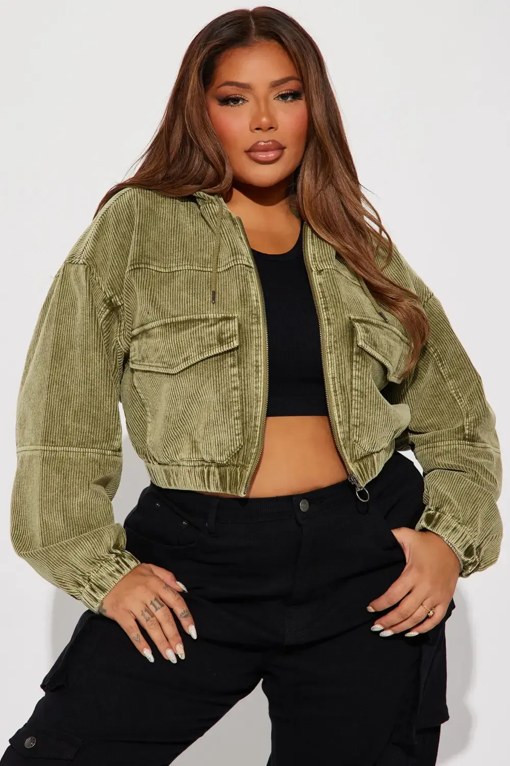 Ellie Corduroy Jacket - Olive