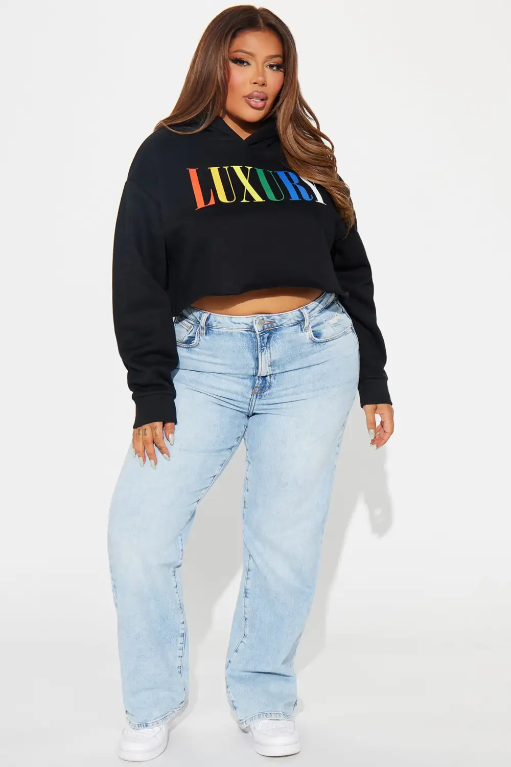 Luxury Cropped Hoodie - Black