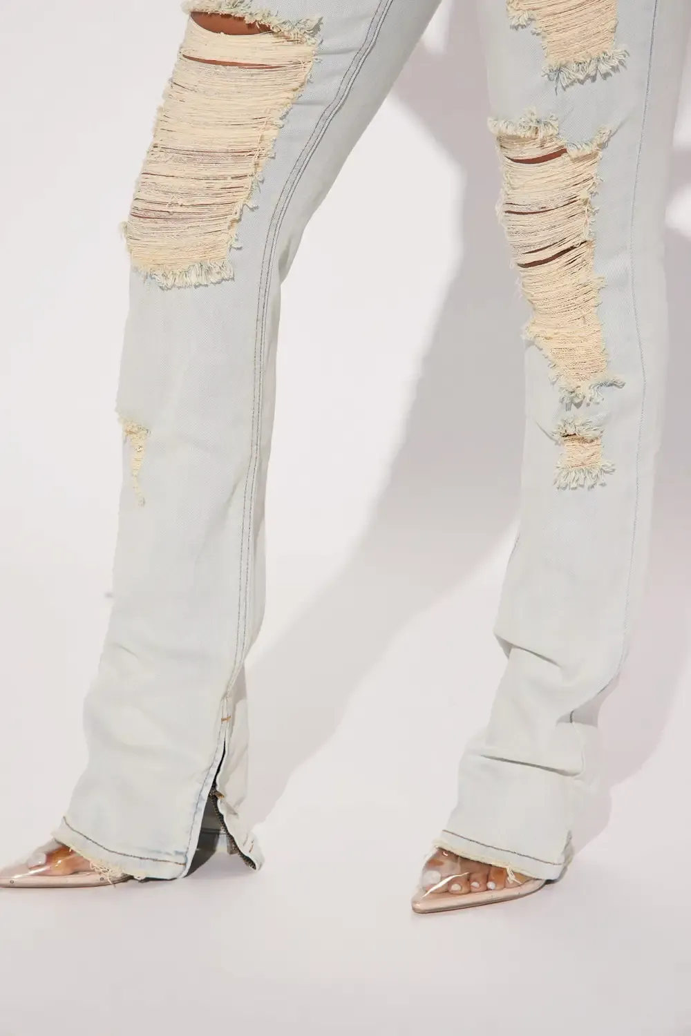 Ma Cherie Tinted Slim Straight Jeans - Light Wash