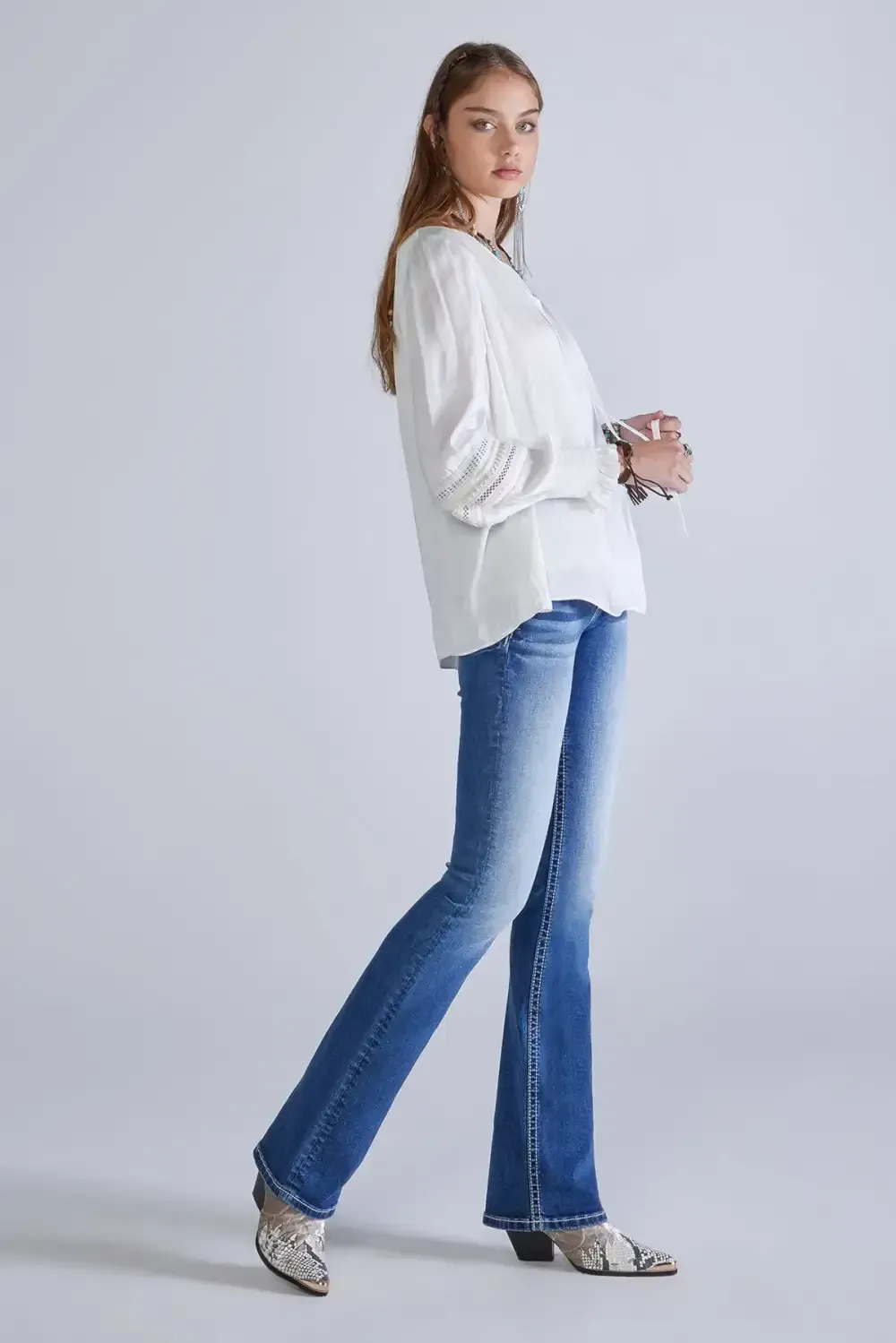 Tie Front Satin Blouse