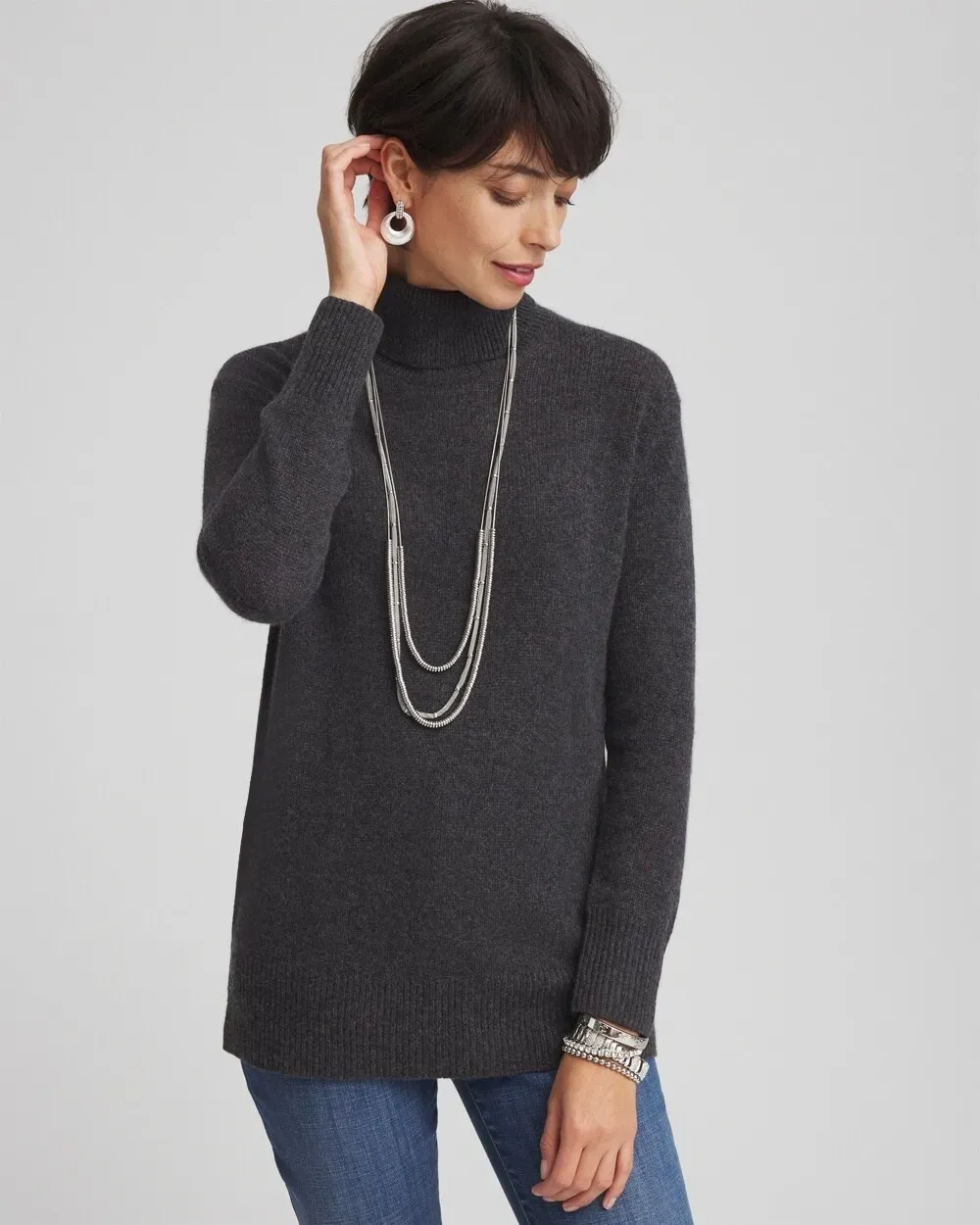 Cashmere Turtleneck Sweater Tunic