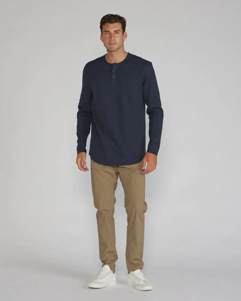 Thermal Henley Drop-Cut Long Sleeve