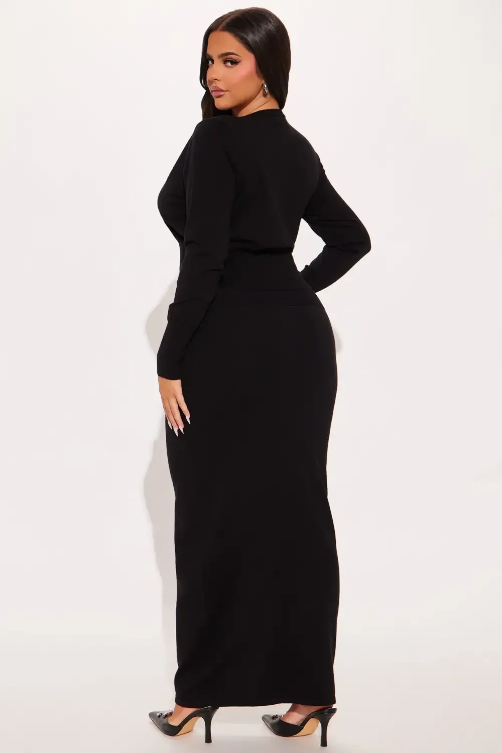 Rosanne Sweater Skirt Set - Black