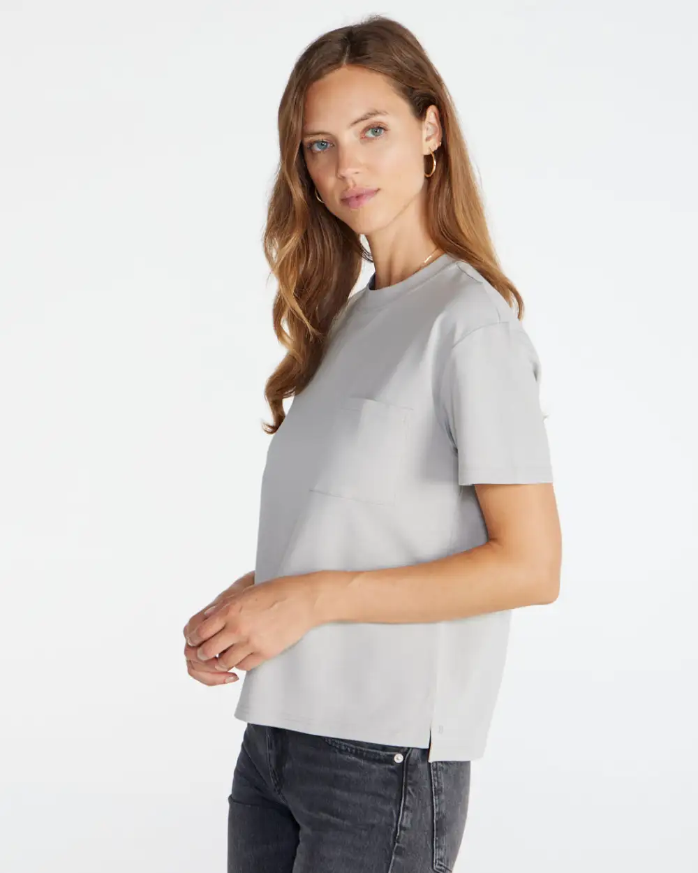 Lux Relaxed Split Hem Pocket Tee