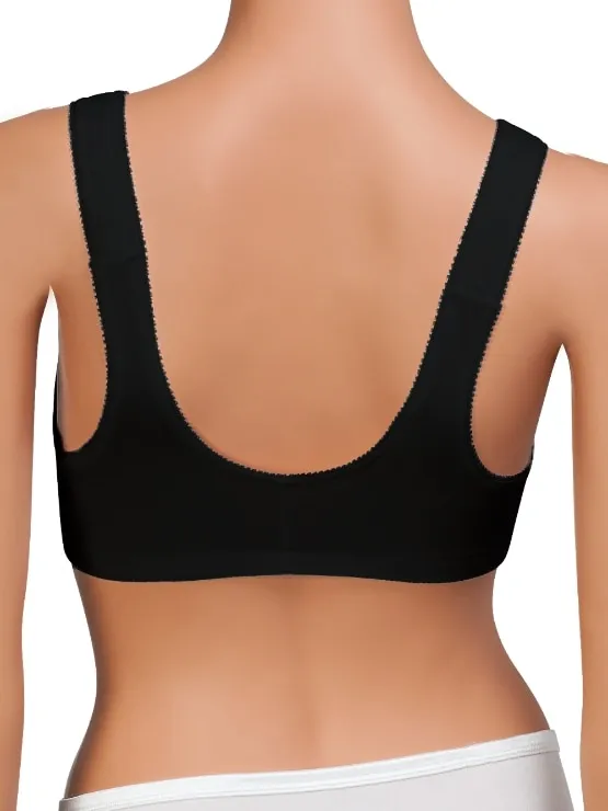 Cotton Knit Front-Closure Wireless Leisure Bra