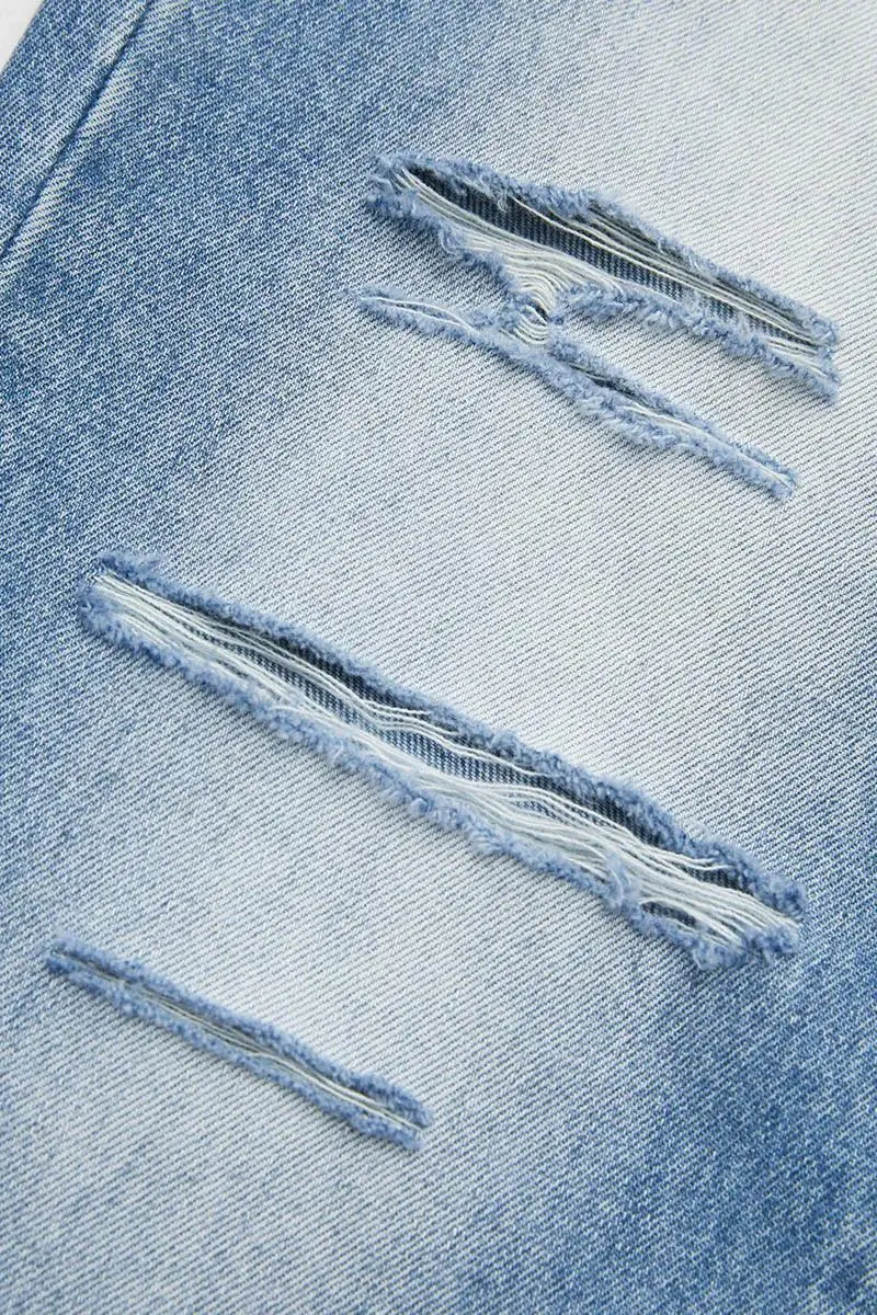 Cut Out Raw Hem High Waist Straight Leg Cropped Jeans