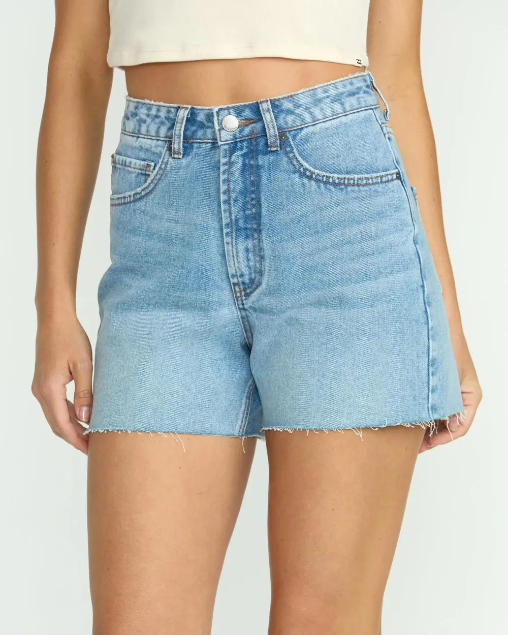 Riley Cut-Off Denim Shorts - Faded Indigo Fray
