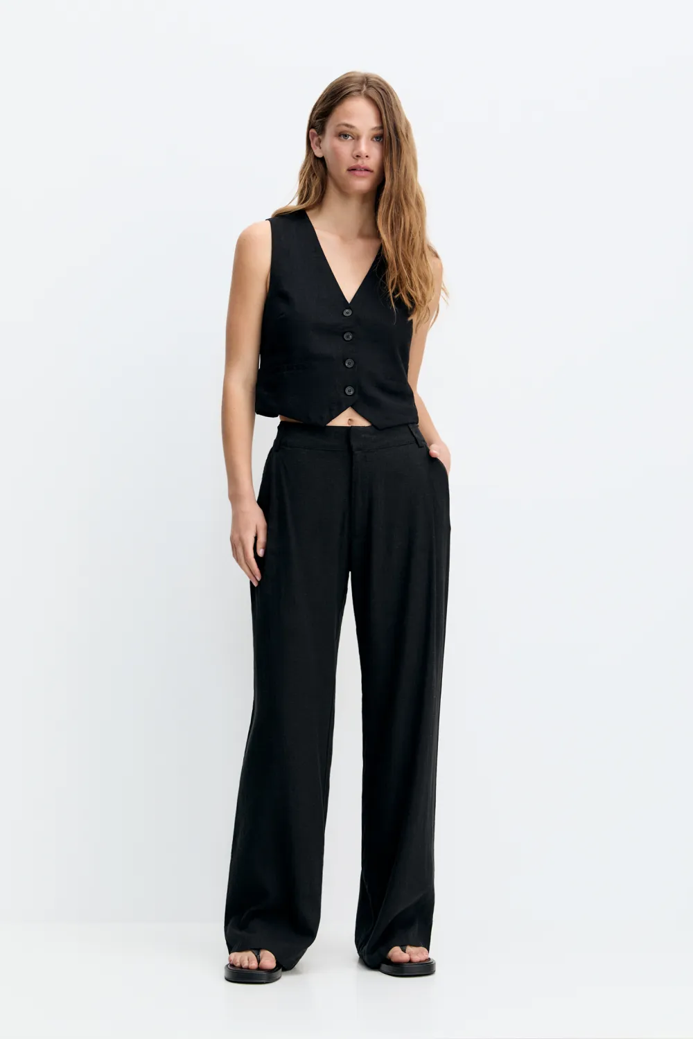 Pantalón de vestir fluido con lino