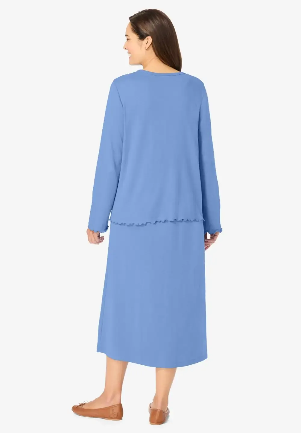 Lettuce Trim Knit Jacket Dress
