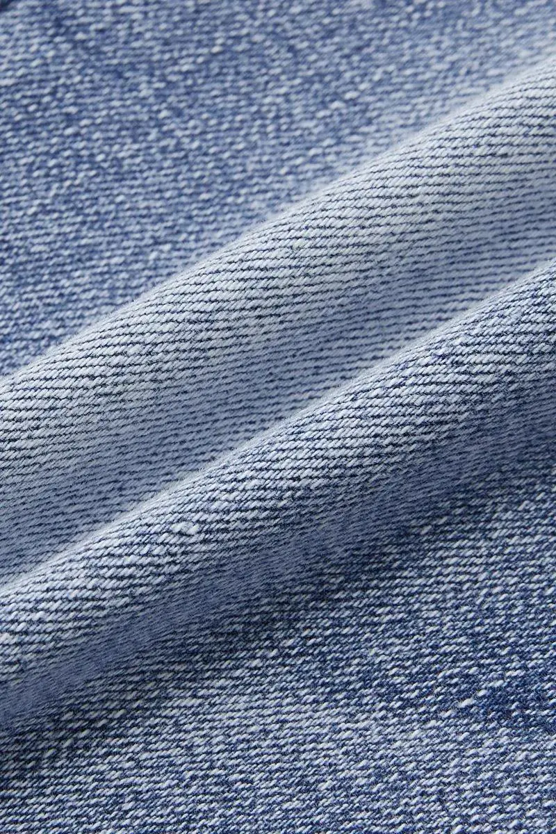 Embroidery Roll Hem Wash High Stretch Low Rise Capri Jeans