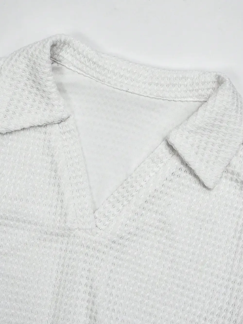 Waffle Knit Crop Tee & Biker Shorts