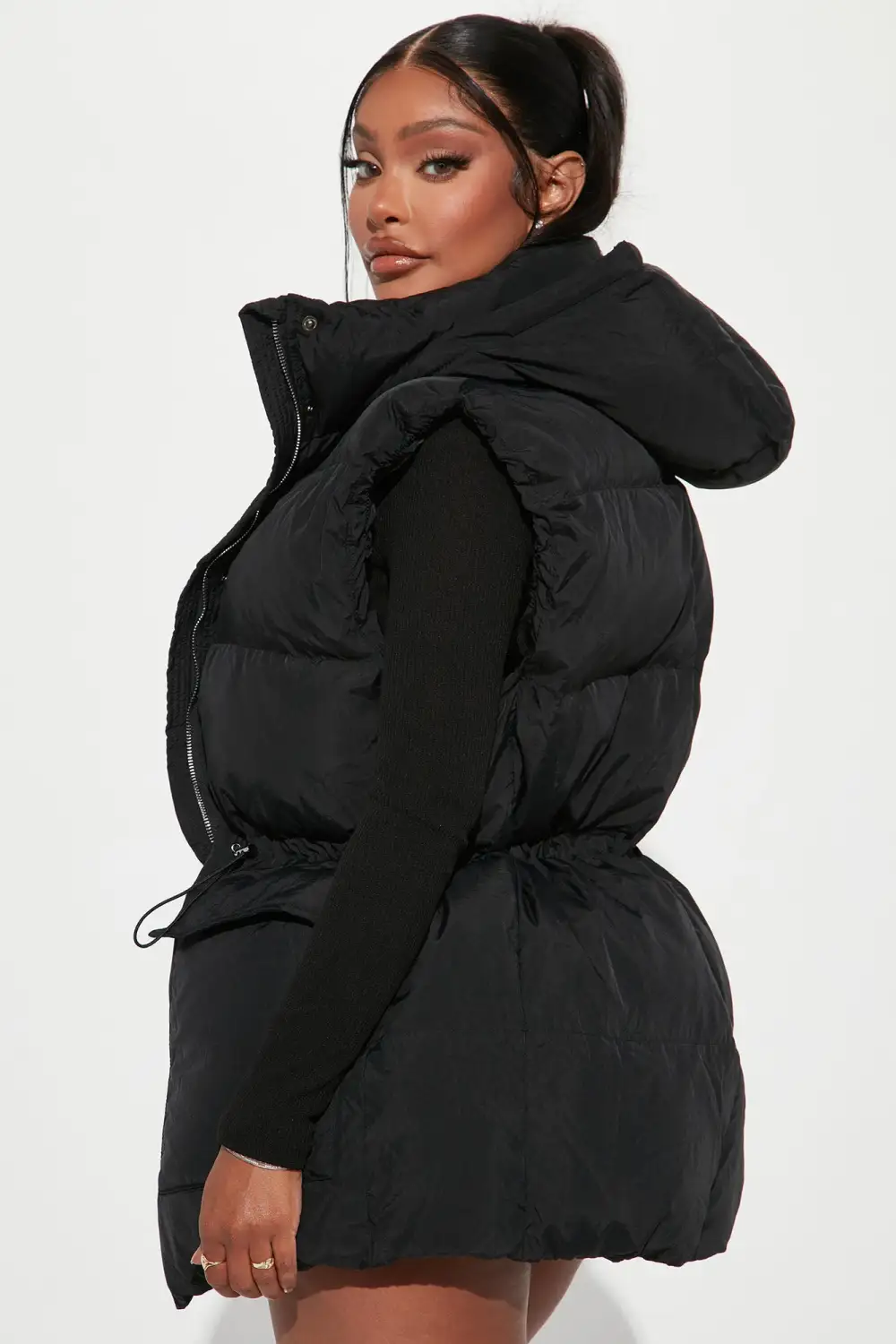 Between Us Puffer Vest - Black
