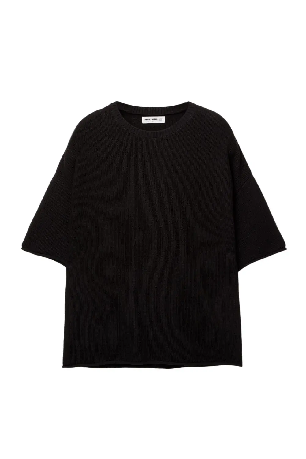 Waffle-knit boxy-fit T-shirt