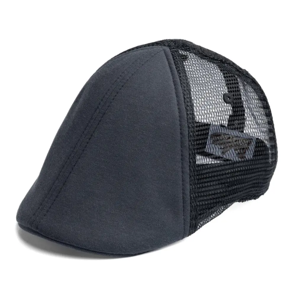 The Mesh Trucker Boston Scally Cap - Black with Black