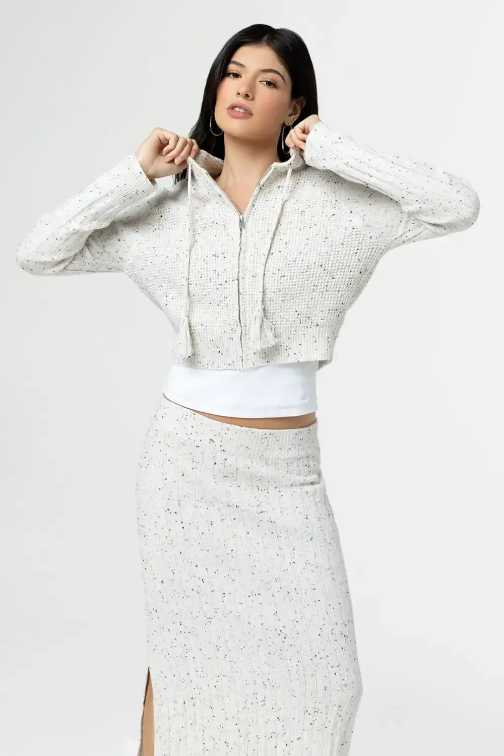 Shea Crop Knit Hoodie