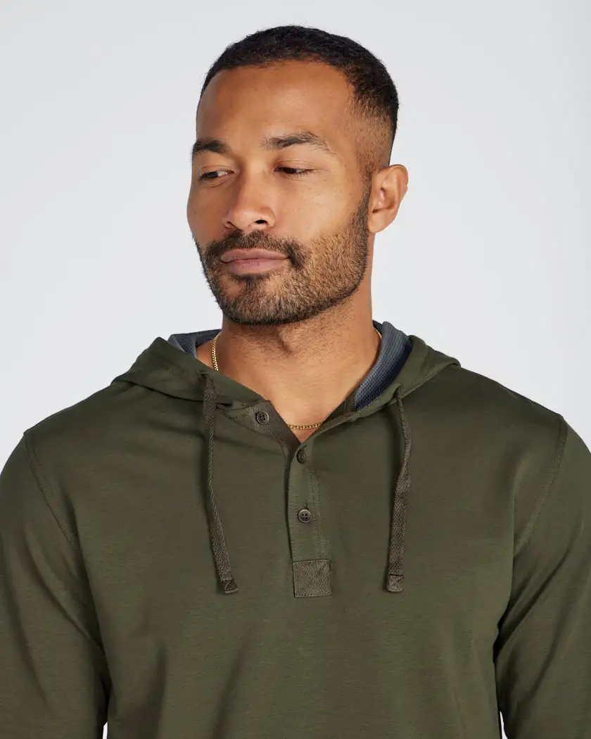 Drop-Cut: Lux Hooded Henley