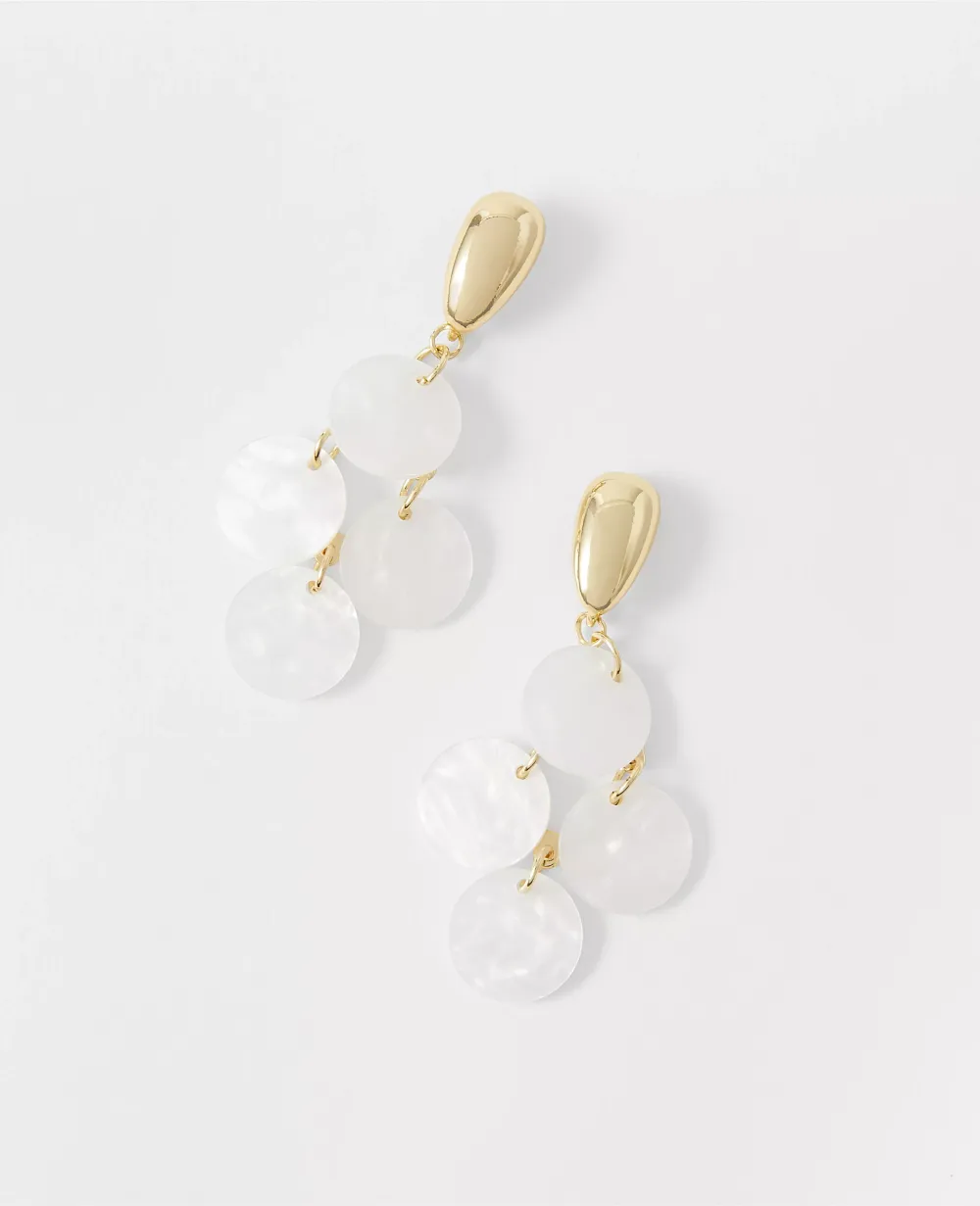 Pearlized Disc Statement Earrings
