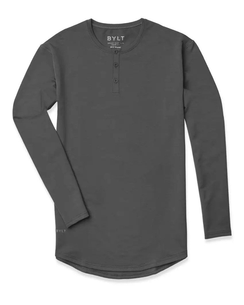 Henley Drop-Cut Long Sleeve: Bylt Signature
