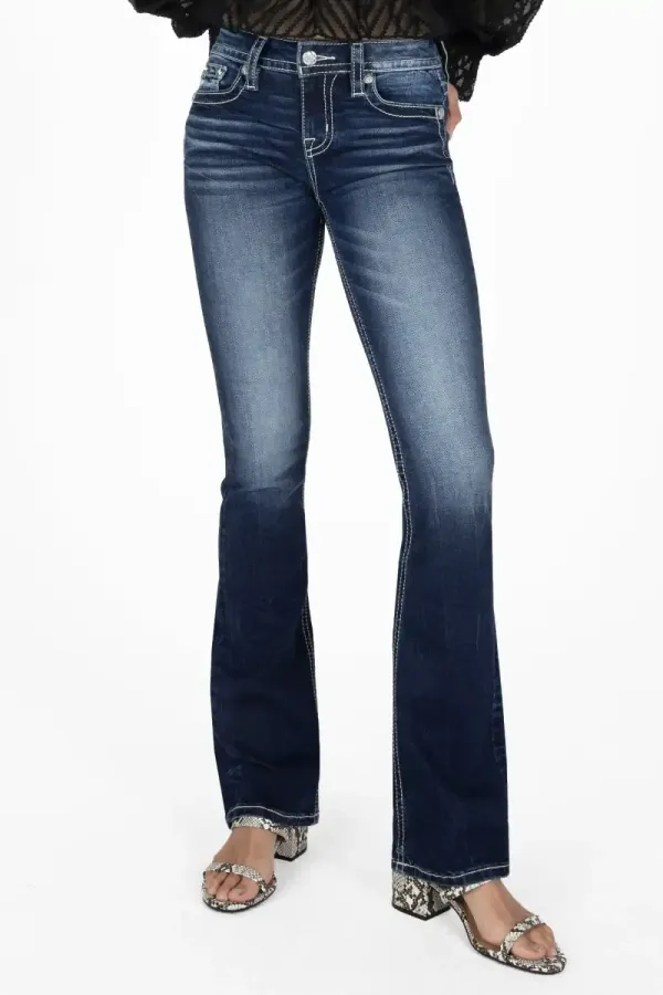 Laser Leaves Longhorn Bootcut Jeans