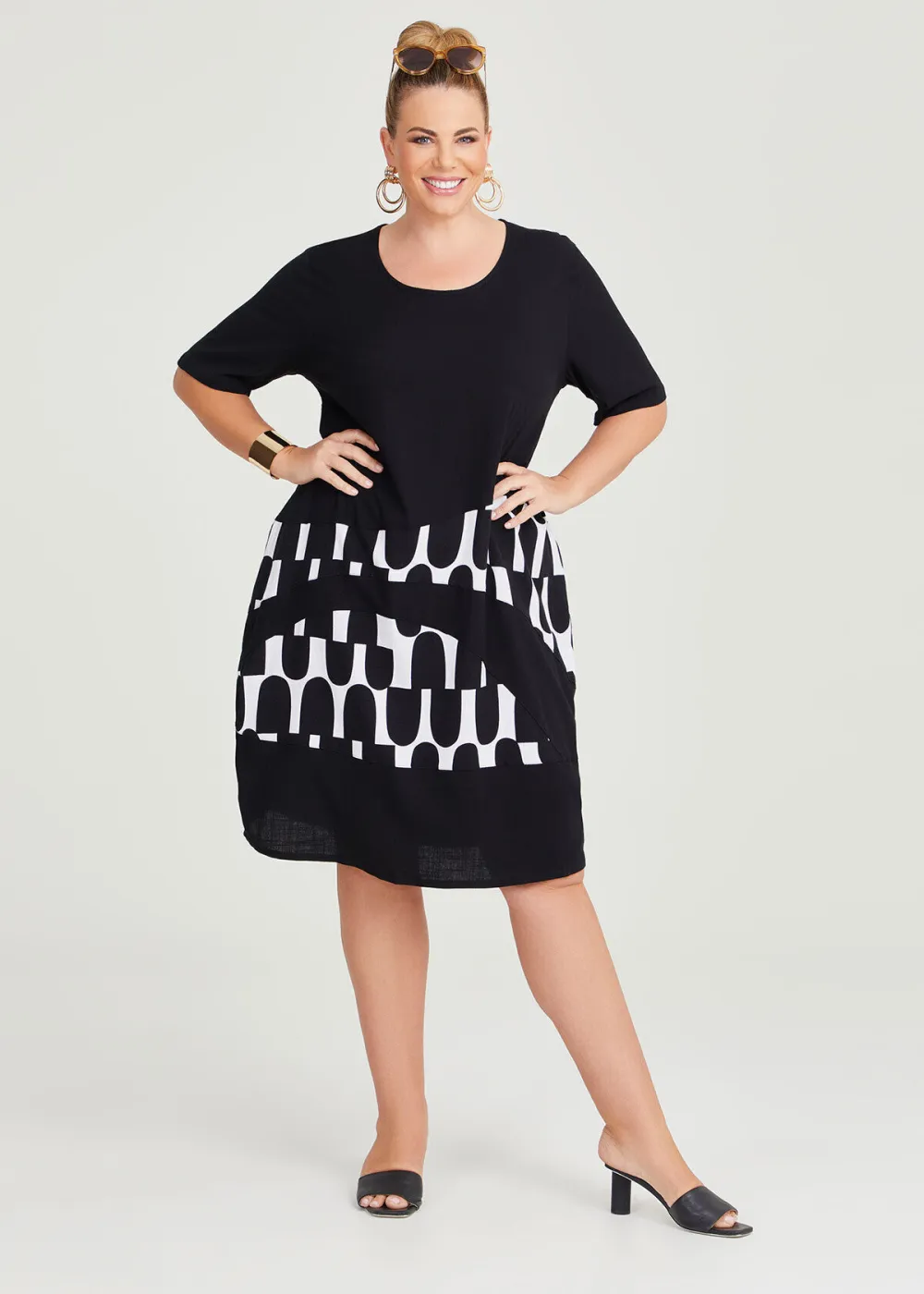 Spliced Natural Tulip Dress