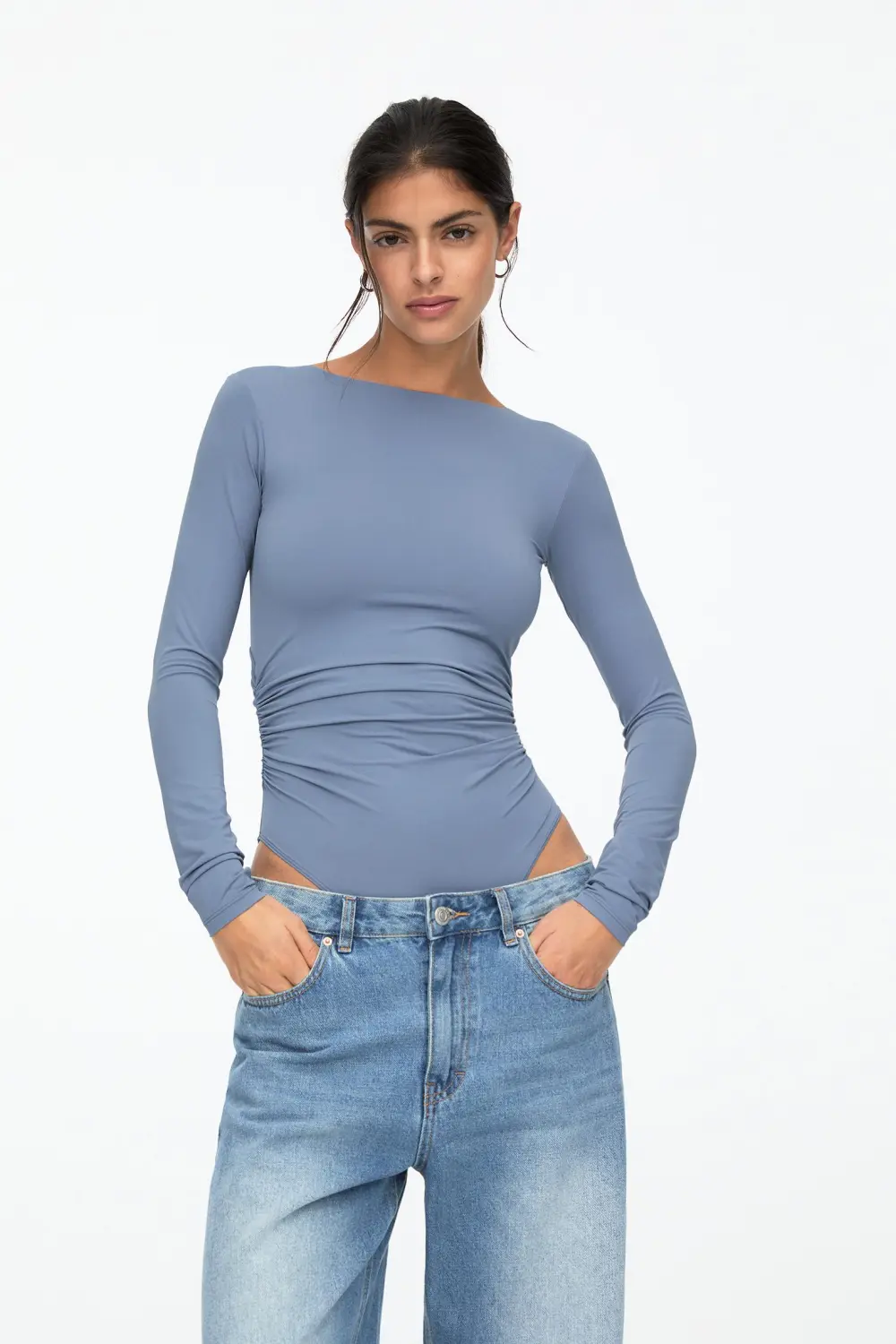 Open back polyamide bodysuit