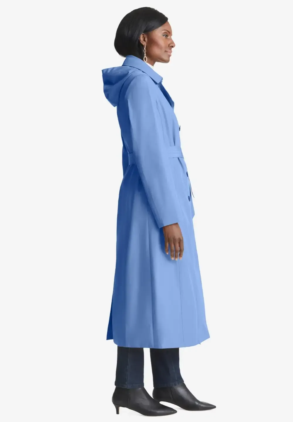 Double Breasted Long Trench Raincoat