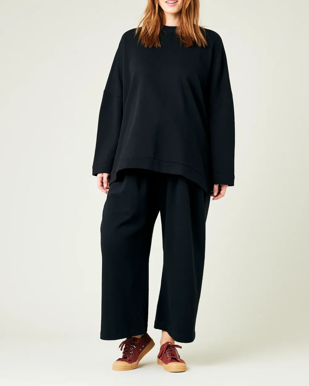 BLACK COTTON JERSEY TOP