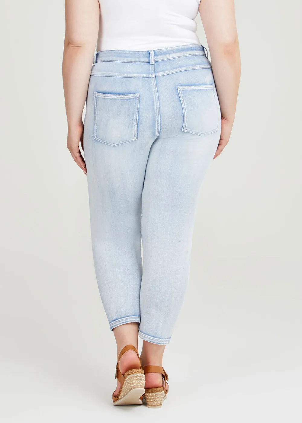 Cotton Blend Ankle Jeans