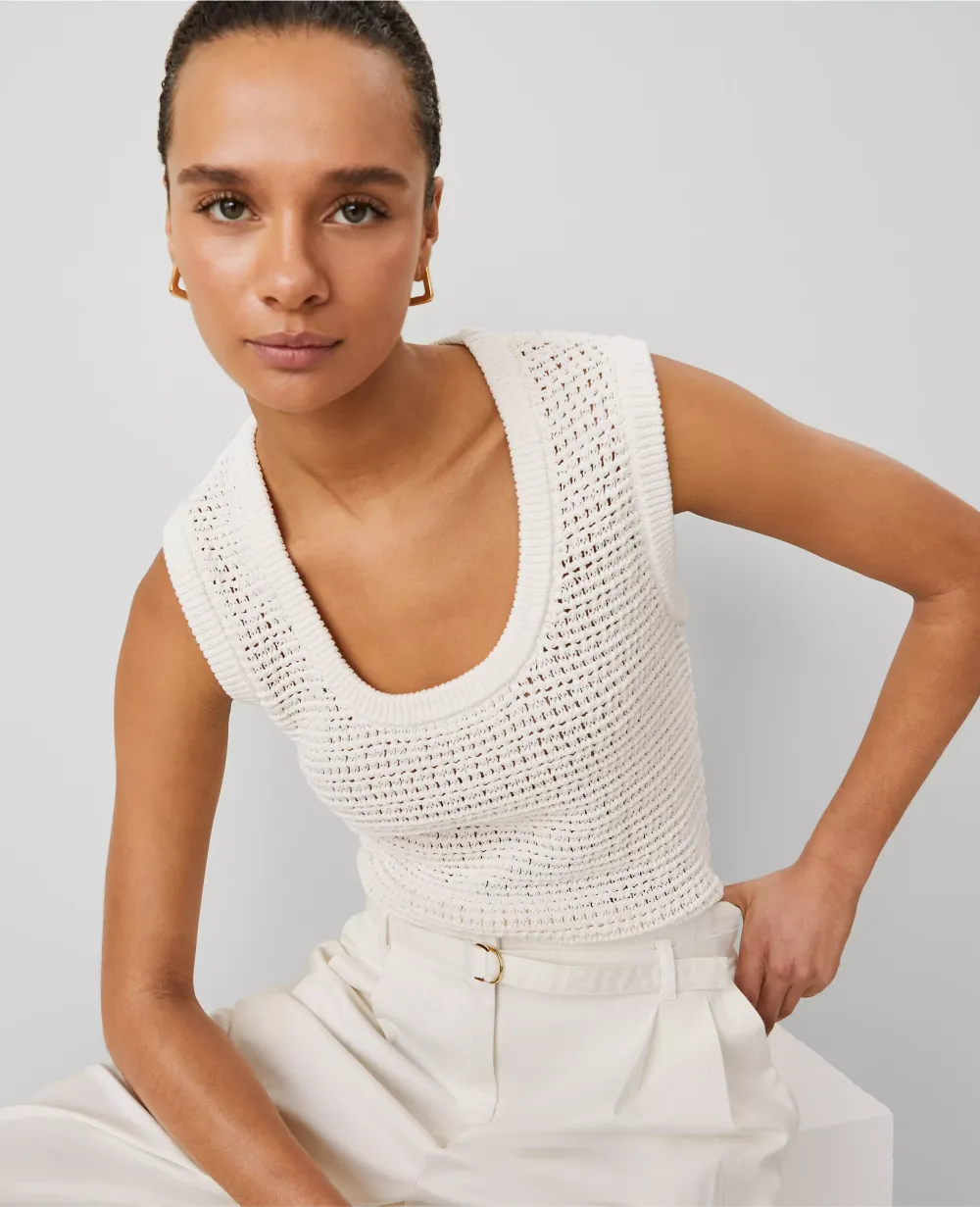 Weekend Collection Open-Stitch Sweater Shell