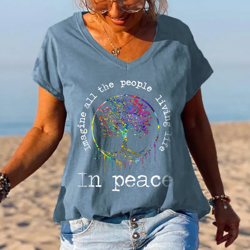 Tree Of Life Imagine All The Peoples Living Life Graphic Tees