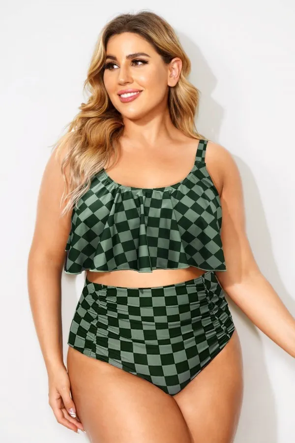 Black Sexy Scoop Neck High Waist Bikini Set