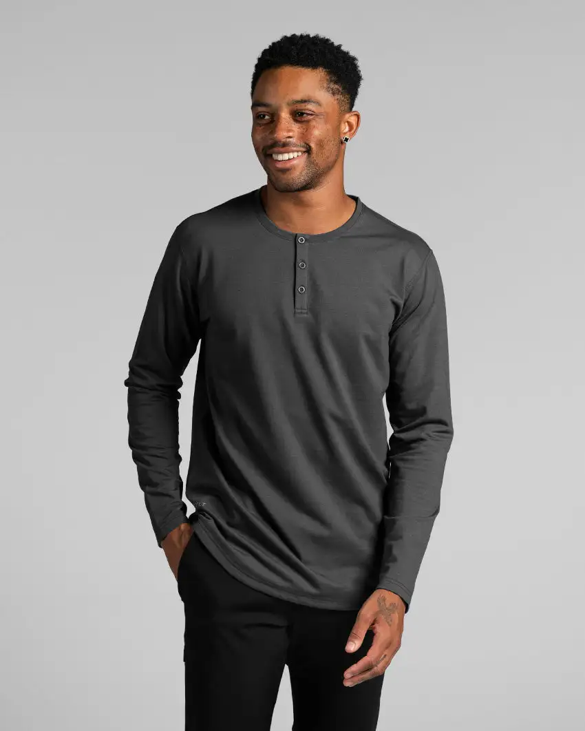 Henley Drop-Cut Long Sleeve: Bylt Signature