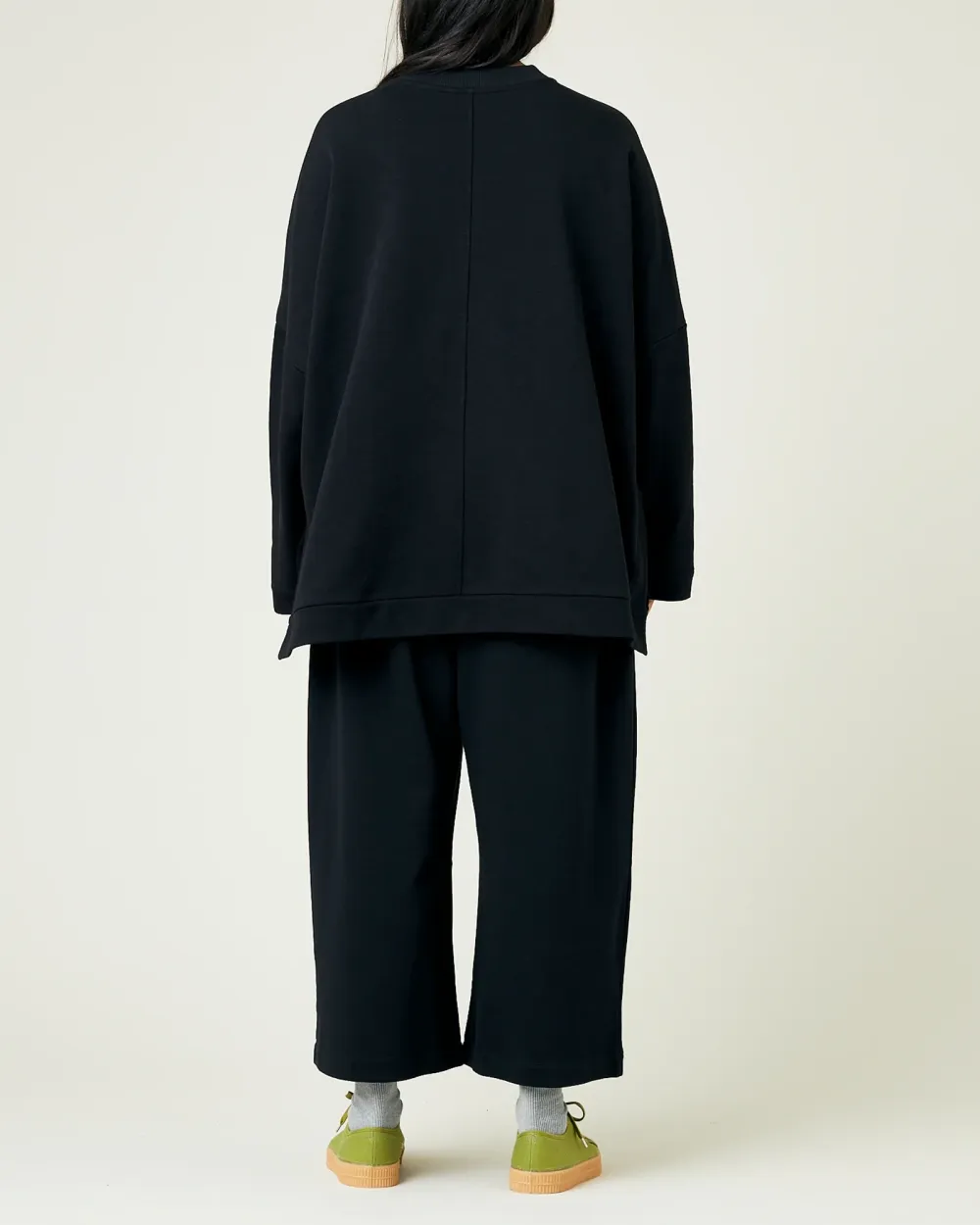 BLACK COTTON JERSEY TOP