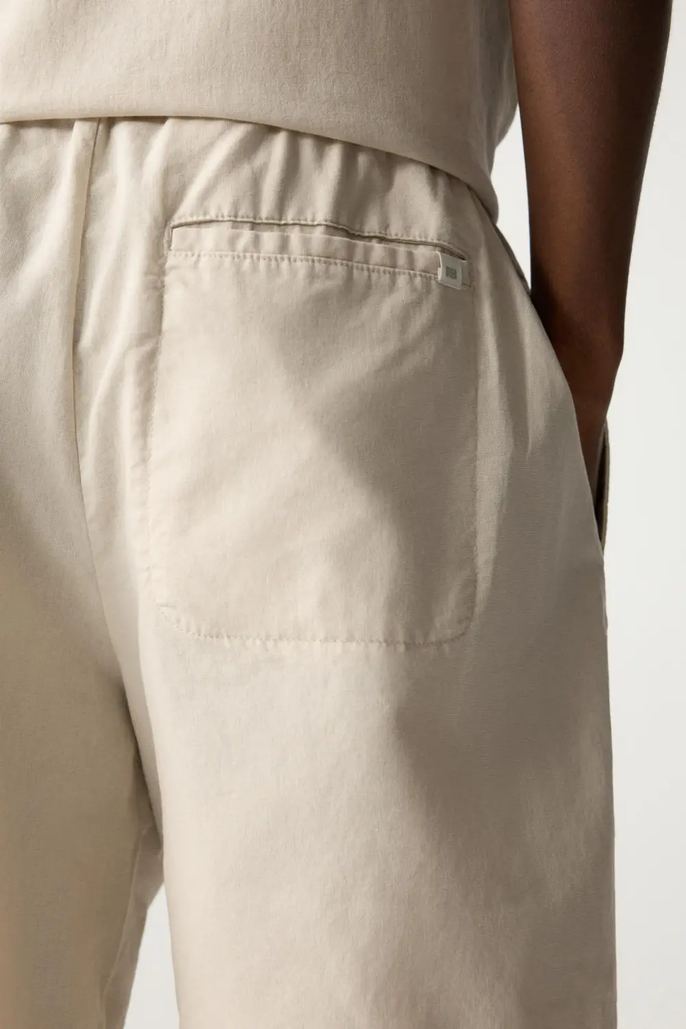 Linen blend jogger Bermuda shorts