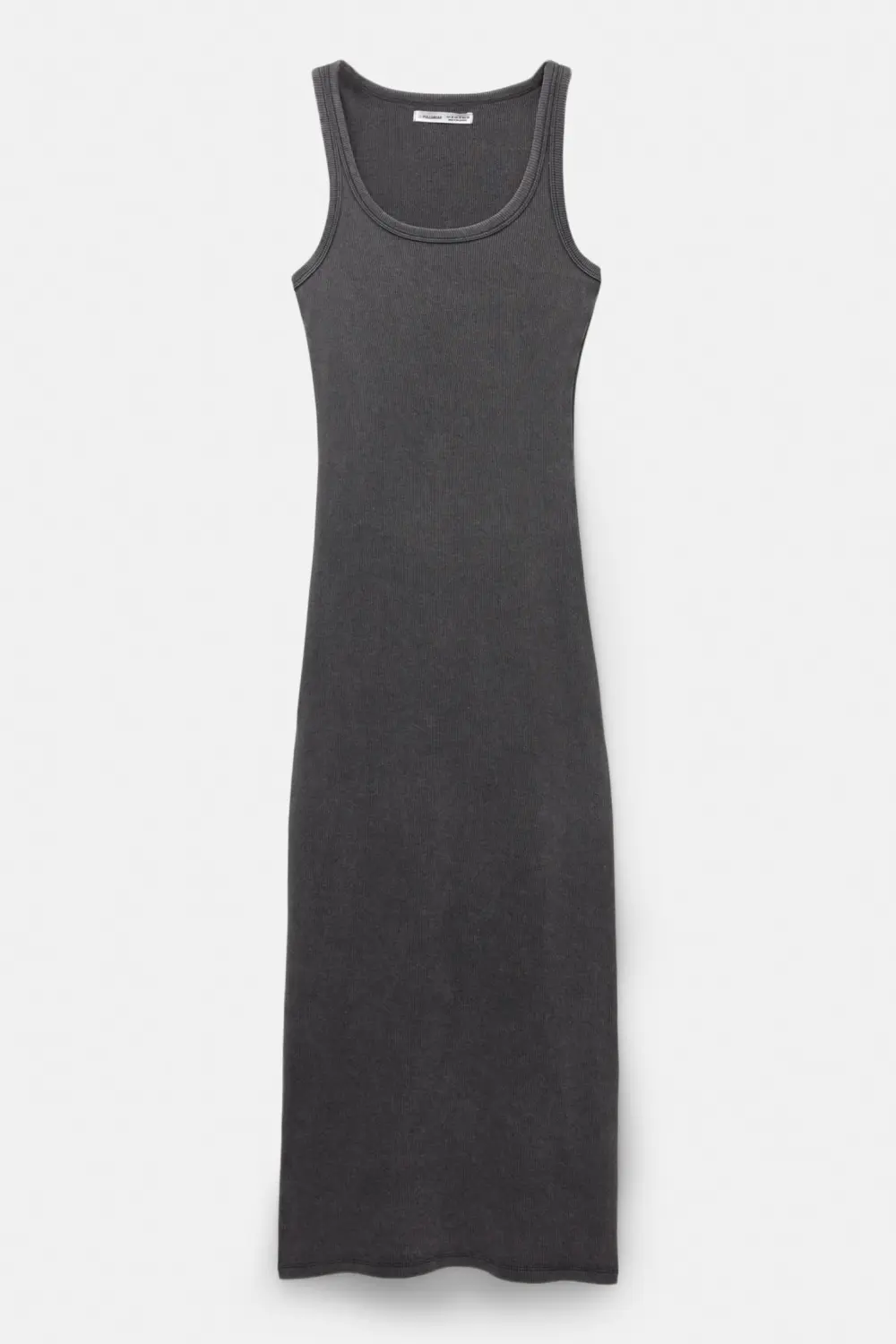Vestido midi tirantes canalé
